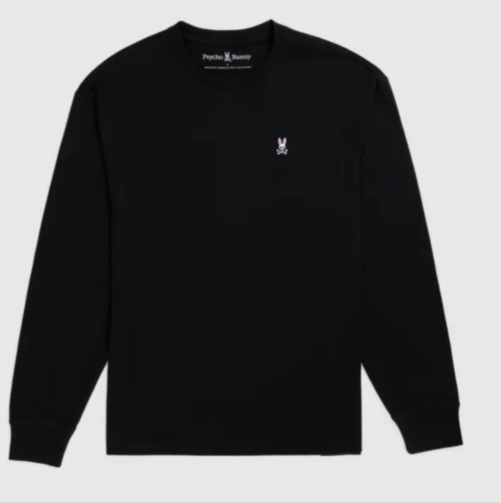 Psycho Bunny Chester Long Sleeve Pima Cotton Neutral Black Shirt Size 2 Or XXS